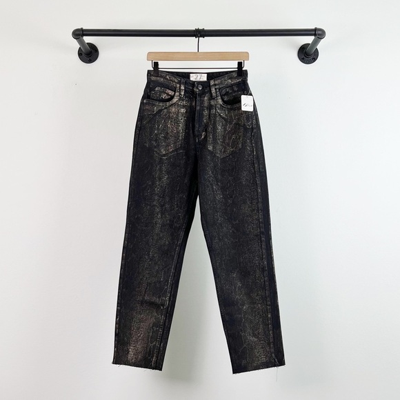 NWT Free People Crvy Georgine Foul Snakeskin High Rise Jeans - Picture 7 of 11